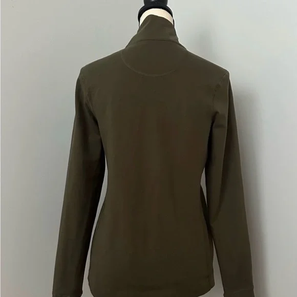 Perfect PACT Full Zip Jacket Sweatshirt Olive Green Organic Cotton - Picture 3 of 8